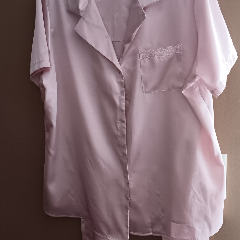 Women's Pink Satin Sleep Shirt